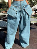 Dadizhimu 2025 New Water Washing Old Design Multi-Pocket Decoration Loose-Legged Trousers Workboys Denim Trousers