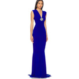 Dadizhimu Solid Color V-Neck Sleeveless Dress Woman High-End Sexy Tuxedo Fishtail Dress Long