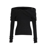 Dadizhimu Knitwear Women's Clothing 2025 Spring New High-End Feeling Shoulder Repair Wearing Sweater Winter