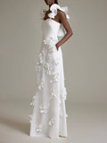 Dadizhimu Sense Splicing Flowers In Spring 2025 New White Slimming-Skinny Back Dress Female Trend
