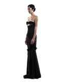 Dadizhimu Wind Tradiated Lace Hollow Waist Dress Design Small Fishtail Dress Seaside Holiday Dress Woman