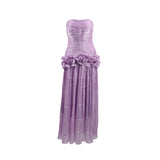 Dadizhimu Spring Collared Braid Slim Three-Dimensional Flowers With A Hip Bandage Dress Woman
