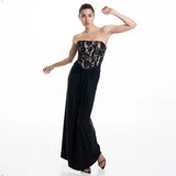 Dadizhimu Sexy Lace Dress Temperament With Chest Sticks Wearing Fish Bone Party Dress Dress