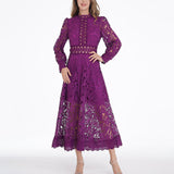 Dadizhimu Elegant Wind 2025 Spring New Collar Embroidery Hollow Niche Design Feeling Waist Thin Dress Dress Woman