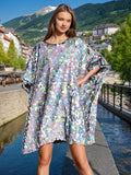 Dadizhimu Style Loose Plus-Size Skirt 2025 Spring New Fashion Round-Collar Squint Splicing Dress Women's Trend