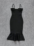 Dadizhimu Sexy Picts With Body Babes Hanging Dress Women Autumn Tight Body Slim Elastic Bag Hip Fishtail Bandage Skirt