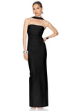 Dadizhimu Girls Hanging Neck Sleeveless Dress Sexy Bare Back Tight Body Open Fork Banded Skirt