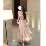 Dadizhimu Three-Dimensional Cut Pink Dress Women's Long Oversized Dress A-Character Dress French Temperament Banquet Dress Dress