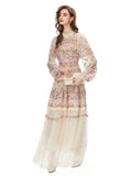 Dadizhimu Women's Dress 2024 Early Spring New Heavy Industry Embroidery Flower Bow Yarn Dress
