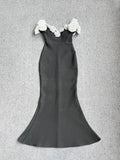 Dadizhimu New Dating Show Bride Long-Word Shoulder Thanking Banquet Evening Decoration Fishtail Skirt Banded Evening Dress