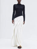 Dadizhimu Elegant Style Slimy Dress 2025 New Irregular Pressure Folding Design Long-Sleeved Dress Woman