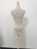 Dadizhimu Style Leisure Straight Sleeveless Dress 2025 New Personality Hollow Tart Design Long Dress Women's Summer