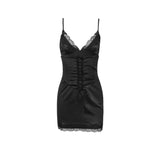 Dadizhimu Women's Dress Dress Lace Splicing Sling Skirt Dress Dress Dress
