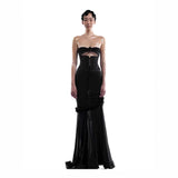Dadizhimu Wind Tradiated Lace Hollow Waist Dress Design Small Fishtail Dress Seaside Holiday Dress Woman