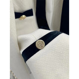 Dadizhimu Wind Small French White Fragrant Wind With A Short Coat Green Fruit Collar Coarse Flowers On The Shirt Of Women's Clothing