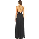 Dadizhimu New Sexy Deep V-Neck Decoration Flower Sling Skirt Temperament Showy Dress Dress Dress