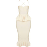 Dadizhimu Female Elegant Sling With Bandage With A Dress Slimy Ass And A Small Dress