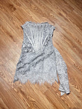 Dadizhimu Girls Bosom Sexy Dress Elegant Temperament Fish Bone Girded Irregular Lace Skirt