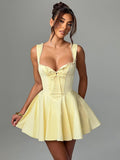 Dadizhimu Women's New Lace Splicing Babes Sling Skirt Body-Dexed Dress Girl Ballet Ponpon Small Dress