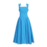 Dadizhimu Sling Dress 2025 Early Summer New Solid Color Sleeveless Fashion Temperament Splicing Lotle Leaf Side Dress