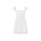 Dadizhimu Women's New Lace Lace Sling Suit Dress Body-Dexed White French Dress Woman