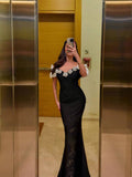 Dadizhimu New Dating Show Bride Long-Word Shoulder Thanking Banquet Evening Decoration Fishtail Skirt Banded Evening Dress