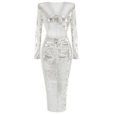 Dadizhimu Fashion Sexy Sleek V-Neck Dress Woman Navel Decorating Flower Dress Dress Dress Long