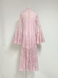 Dadizhimu Style Dress Dress 2024 Spring Horn Sleeve Long Sleeve Heavyweight Bundle Collage Super Fairy Lace Dress Dress
