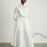 Dadizhimu Show High-End Long Dress 2025 Show Heavy Industry Embroidery Design Lantern Sleeves To The Skinny Dress Woman