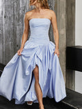 Dadizhimu Break French Beautiful Dress 2025 Spring New Breast-Skinny Folding Open Fork Dress Dress Woman