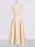 Dadizhimu Sling Dress 2025 Early Summer New Solid Color Sleeveless Fashion Temperament Splicing Lotle Leaf Side Dress