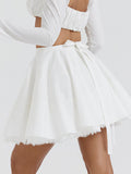 Dadizhimu Girls Women's New Fashioned Butterfly Lace Dress Pure White Short Dress Summer Sweet And Hot Little Skirt