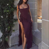 Dadizhimu Girls Wear Women's Dress Fashion Design Sensing Dress Sexy Opening-Fork Dressȹ