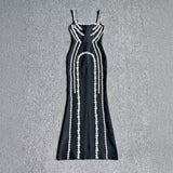 Dadizhimu Luxury Hand-Ordered Diamond Dress Elegantly Banded Evening Dress Heavy Industry Gorgeous Party Evening Dress Woman
