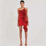 Dadizhimu Sexy Braided Small Dress Short Dress High-End Women's Decorative Glided Ribbon Dress