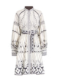 Dadizhimu Temperament 2025 Spring New Fashion Straight Lantern Sleeves To Collect Waists And Slim Floral Dresses