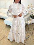 Dadizhimu Retro High-End Two Sets Of 2025 Spring New Hollow Lace Top High Waist Half Skirt Suit Woman