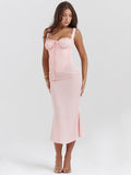 Dadizhimu Wears Hottie Sling Pink Dress Female Feeld Back To The Long Dress Dress Of The Fish Tail