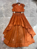 Dadizhimu And Summer Heavy Industry Shell Decoration Top + High Waist Skirt Set