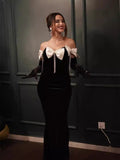 Dadizhimu Elegant Temperament Famous Banquet Dress Dress Side-Uppe Bow Tuxedo Diamond Bandage Skirt
