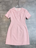 Dadizhimu Spring And Summer New Round Neck Short Sleeve Retro Drill Delicate Sufflit Dress With Waist Short Dress French Heavy Industry Dress