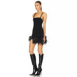 Dadizhimu Brand Light Luxury Heavy Llcter Hair Sexy Body Cross-Dressed Hottie Sling Dress Sling Dress Slew Banding Skirt New