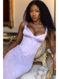 Dadizhimu V-Neck Fish Bone Sling Temperament Dress Dress Body-Exlented Fork Mid-Long Dress Dress Dress Dress Dress