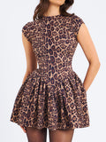 Dadizhimu Women's High-End Party Dress Sexy Leopard Thigh Dress Girl Sweet Spicy Style A Dress