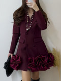 Dadizhimu Fragrant High-End Suit Dress 2025 Summer New Splicing Three-Dimensional Flower Design Short Dress Dress Woman