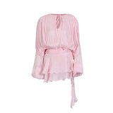 Dadizhimu Famous Wind 2025 Spring New Fashion Niche Pure Desire Hollow Pressure Fluttering With Dress Woman Trend