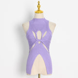 Dadizhimu Fashion Tying Tying Design 2025 New Irregular Swing Sleeveless High-Collar Knitting Vest