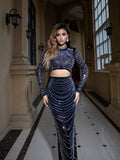 Dadizhimu Sales Sexy Fashion Chain Short Top High Waist Half-Dress Dress Two Sets