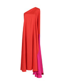 Dadizhimu Elegant Dress 2025 Spring New Slant Shoulder Splicing Colliding Color Niche Personality Loose Body Dress Dress Woman
