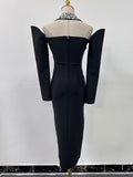 Dadizhimu Sense Yuanfeng 2025 Spring New Nail Diamond Open Fork Sexy Repair Backpack Twice Dress Woman